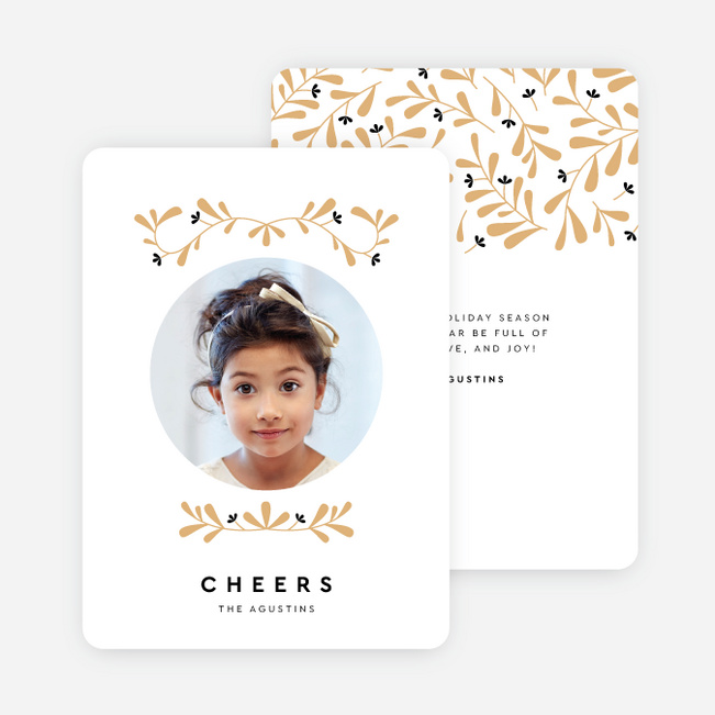 Floral Around Holiday Cards - Beige