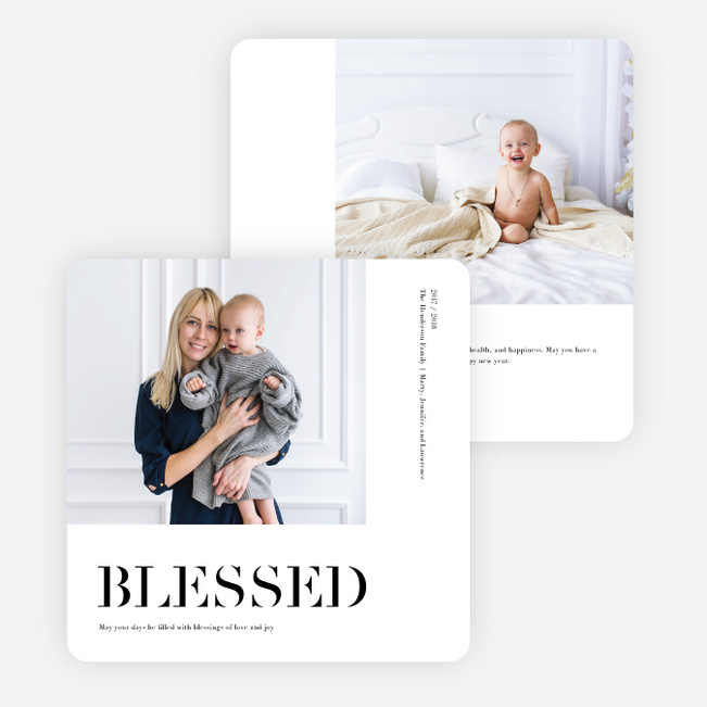 Uniquely Blessed New Year Cards - Black