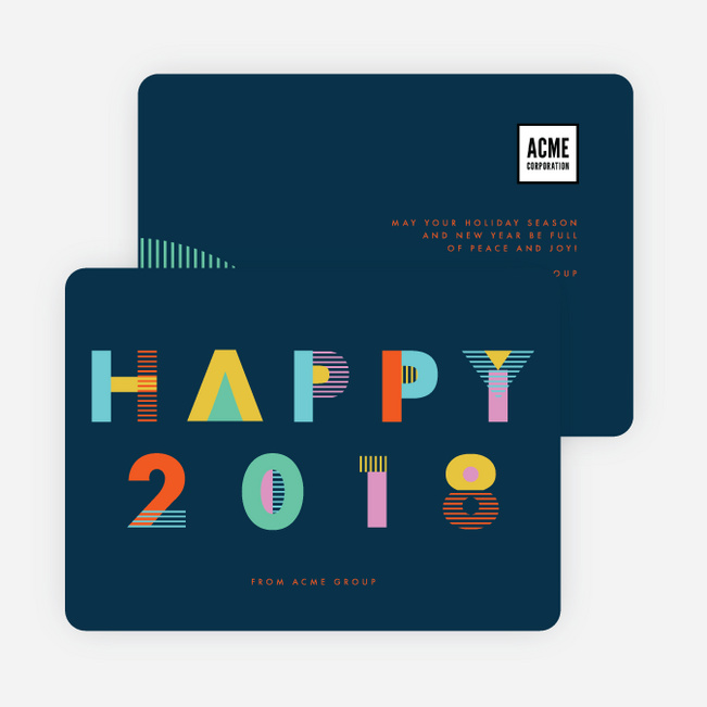 Future Wishes Corporate New Year Cards - Blue
