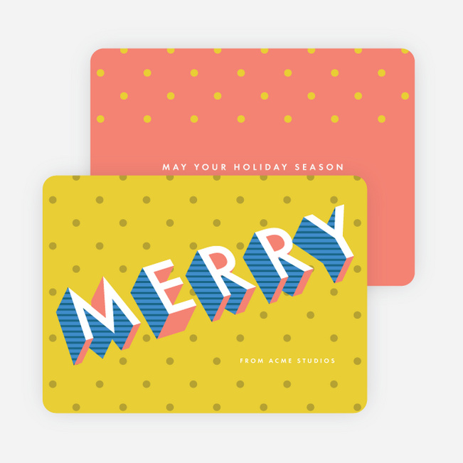 Pop Art Holiday Cards - Yellow