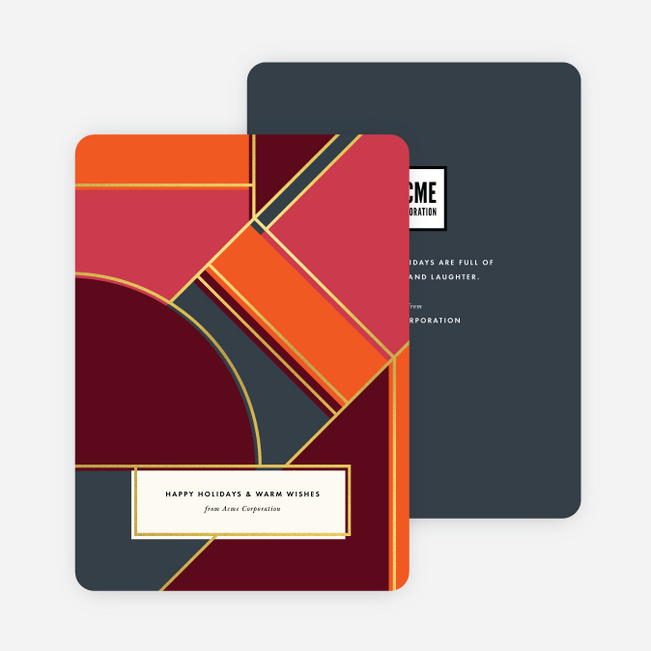 Colorful Shapes Corporate Holiday Cards - Multi