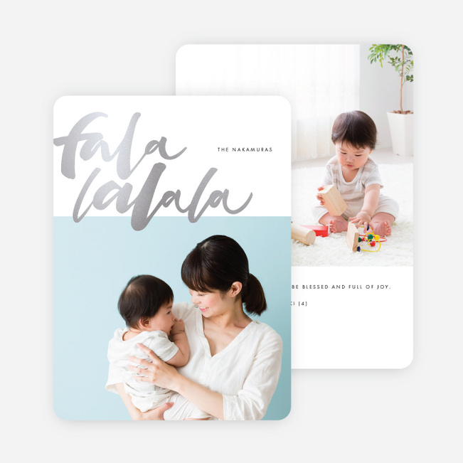 Foil Falala Christmas Cards - Gray
