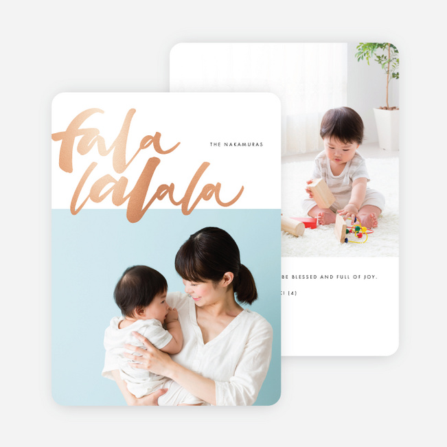 Foil Falala Christmas Cards - Pink