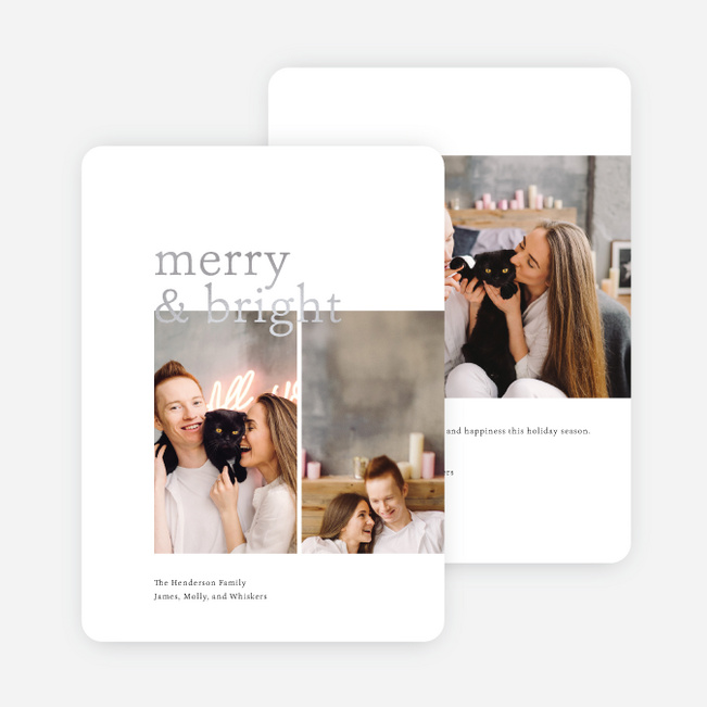 Foil Overlap Holiday Cards - Gray