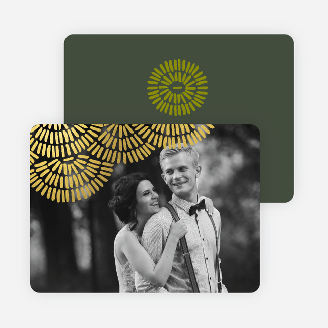 Foil Scallop Holiday Cards - Green