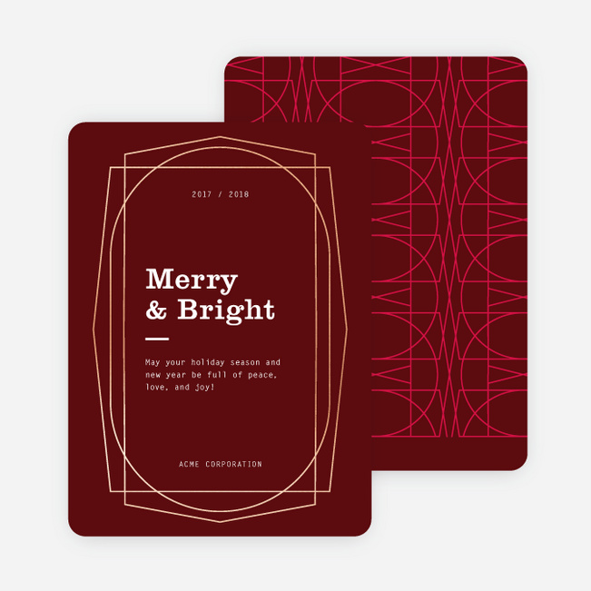 Modern Elements Company Holiday Cards - Red