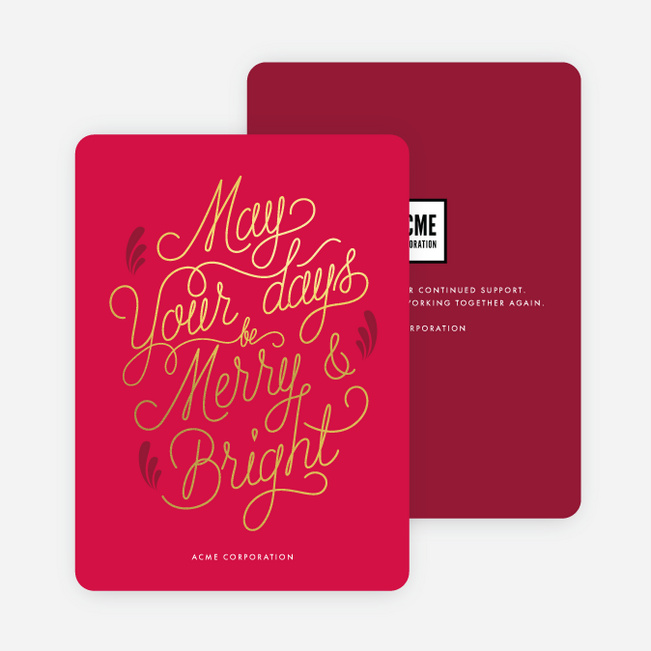 Deep Appreciation Corporate Holiday Cards - Red