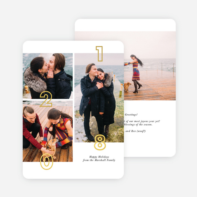 Foil Grid Holiday Cards - Yellow