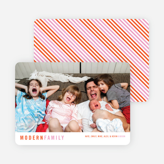 Diagonal Stripes Holiday Cards - Orange
