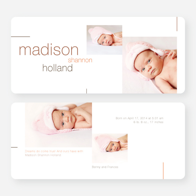 Lines Birth Announcements - Brown