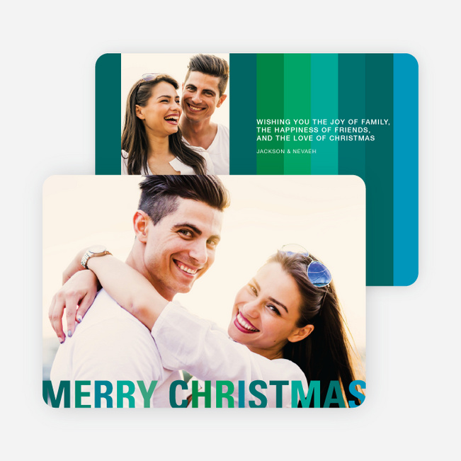 Modern Christmas Cards: Stripes - Green
