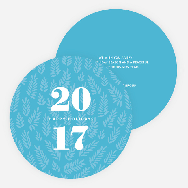 Simple Floral Holiday Cards - Blue
