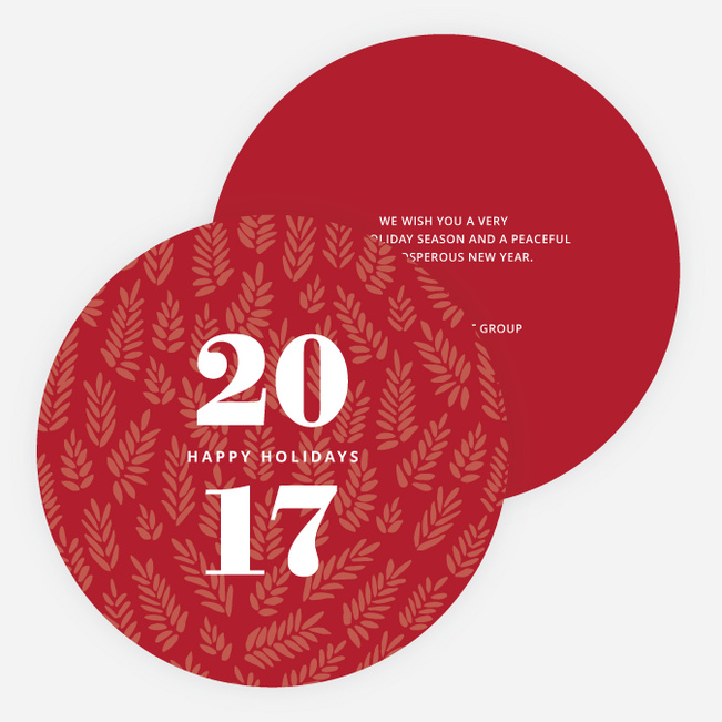 Simple Floral Holiday Cards - Red