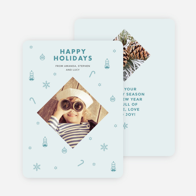 Festive Icons Holiday Cards - Blue