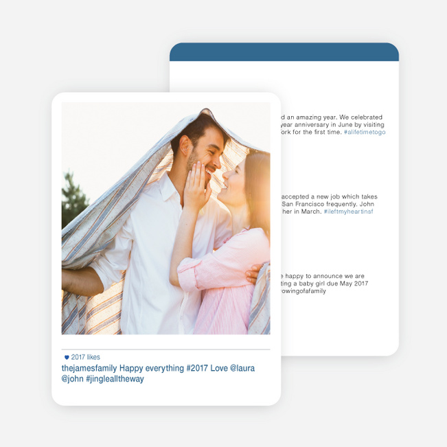 Hashtag Fun Holiday Cards - Blue