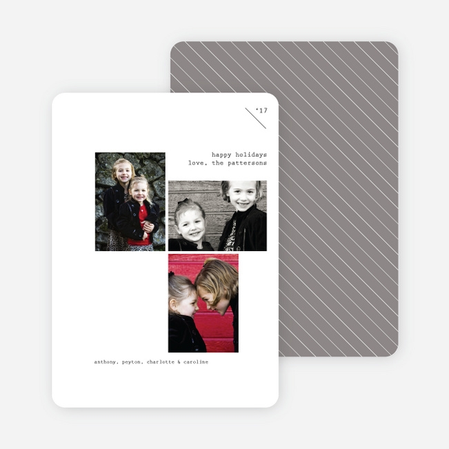 Holiday Photo Twist, 4 Photo Holiday Cards - White