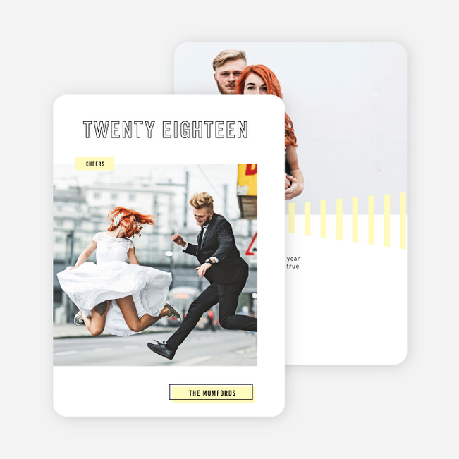 Lining Up the New Year Cards - Yellow