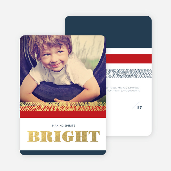 Making Spirits Bright Foil Christmas Card - Red
