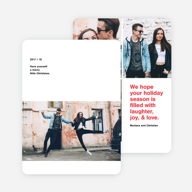 Photo Type Holiday Cards - Red