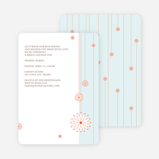Bridal Tea Shower Invitations - Blue
