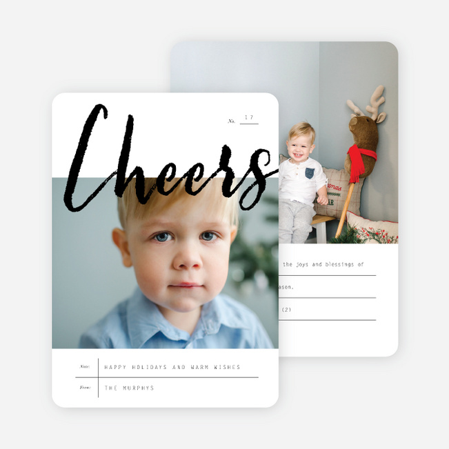 Minimalist Cheer Holiday Cards - Black