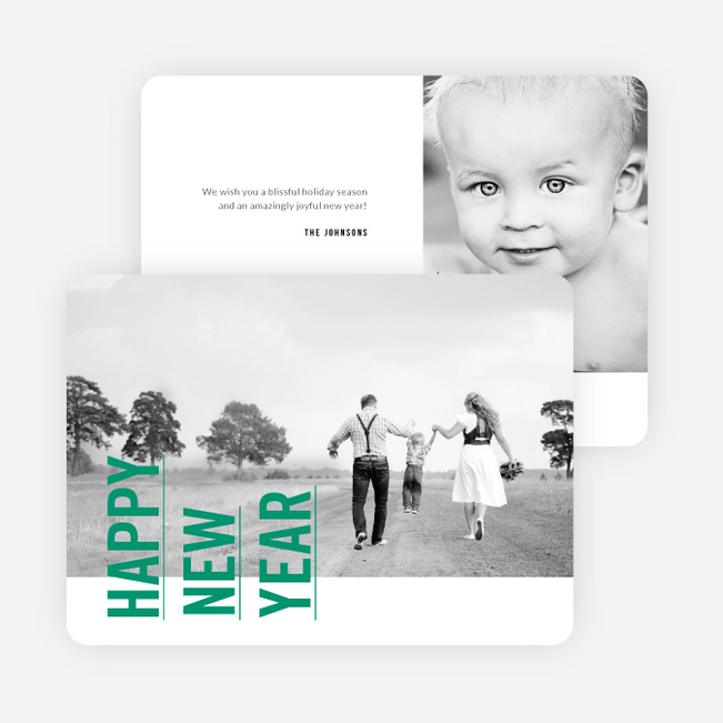 Standing Tall New Year Cards - Green