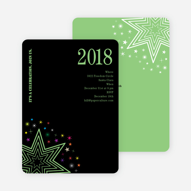 Starburst New Year’s Invitations - Basil
