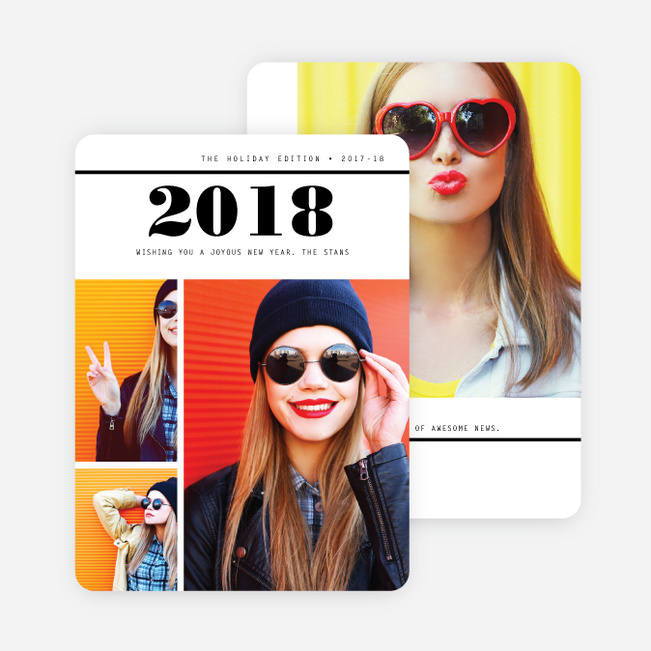Newsworthy Photo Holiday Cards - Black