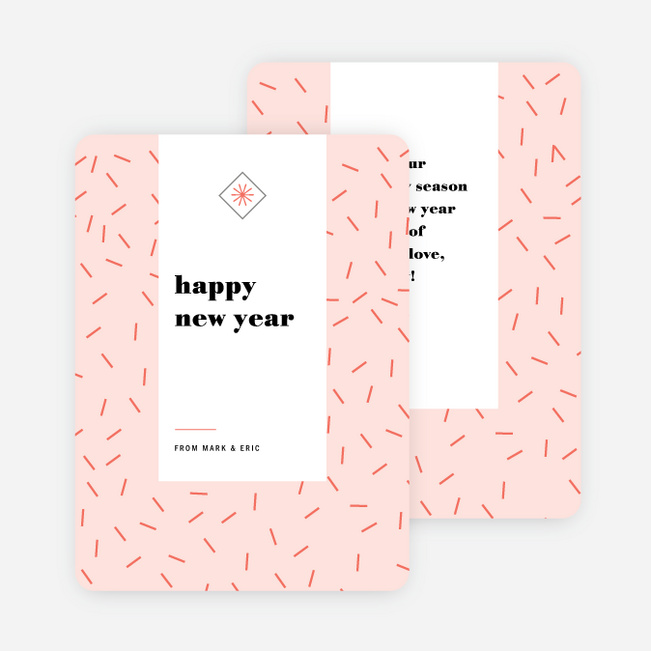 Sprinkle Burst New Year Cards - Pink
