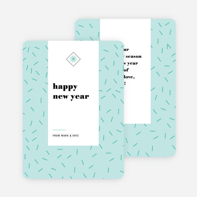 Sprinkle Burst New Year Cards - Blue