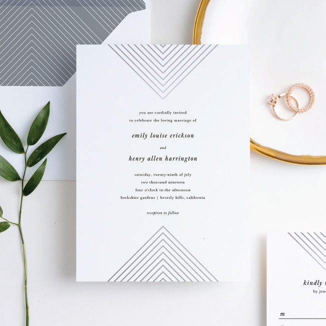 foil mirrored angles wedding invitation suites paper culture