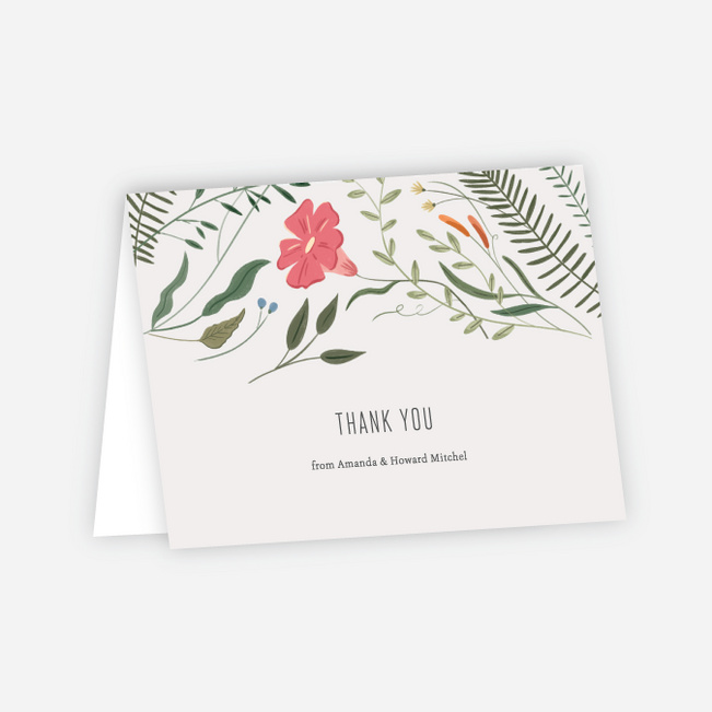 Herbs & Wildflowers Wedding Thank You Cards - Multi