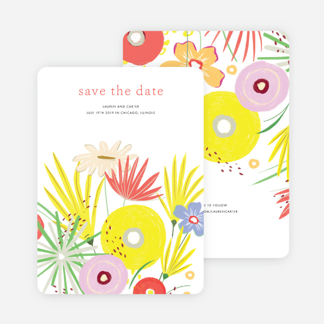 Vibrant Botanicals Save the Date Cards - Multi