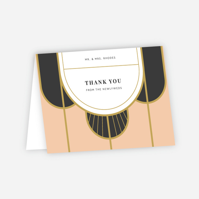 Deco Arches Wedding Thank You Cards - Pink