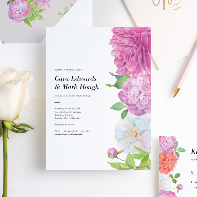 Painted Flowers Wedding Invitation Suites Paper Culture