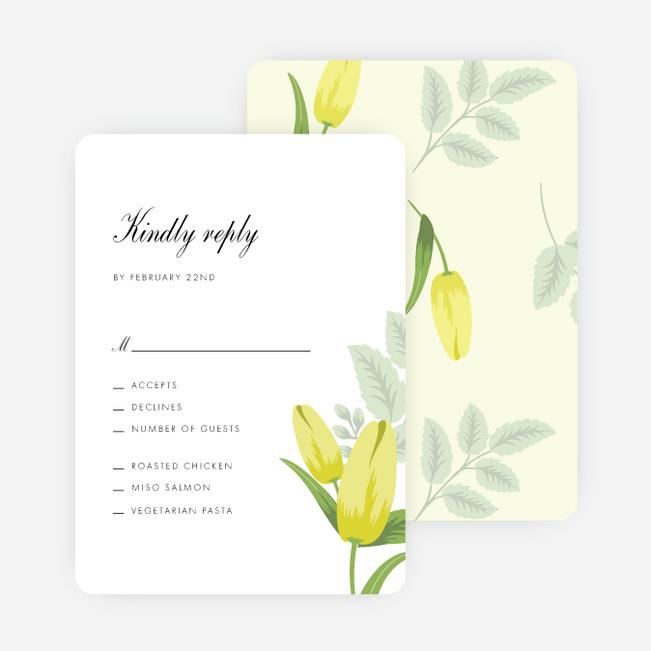 retro floret wedding response cards paper culture response cards