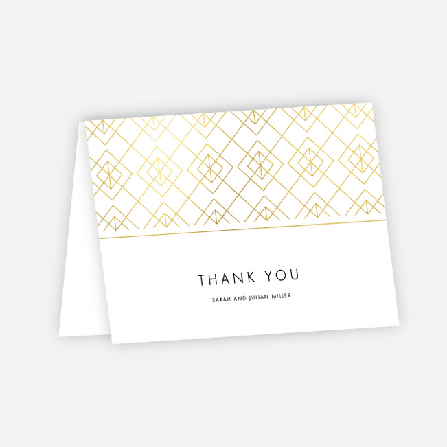 Union of Squares Wedding Thank You Cards - Yellow