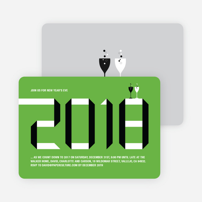 2010 New Year’s Eve Party Invitations - Apple Green