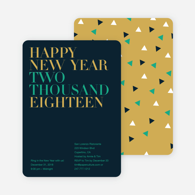 Bold New Year’s Eve Party Invitations - Slate Blue