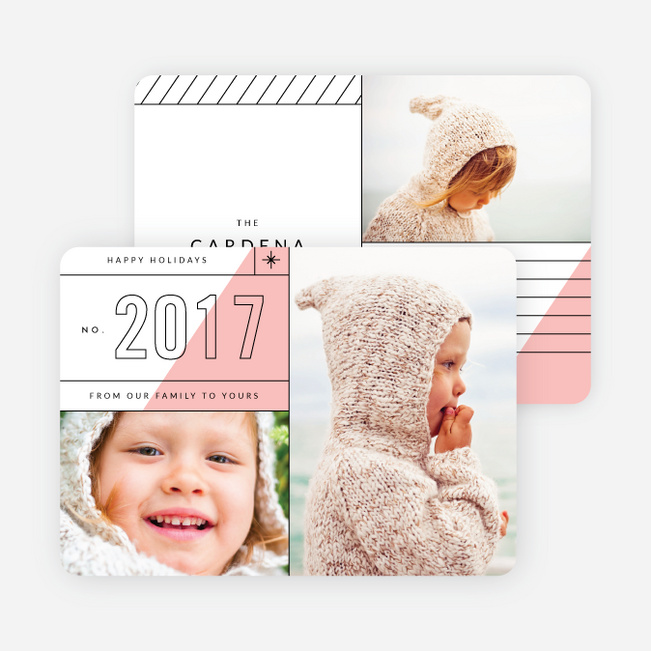 Slanted Lines Holiday Cards - Pink
