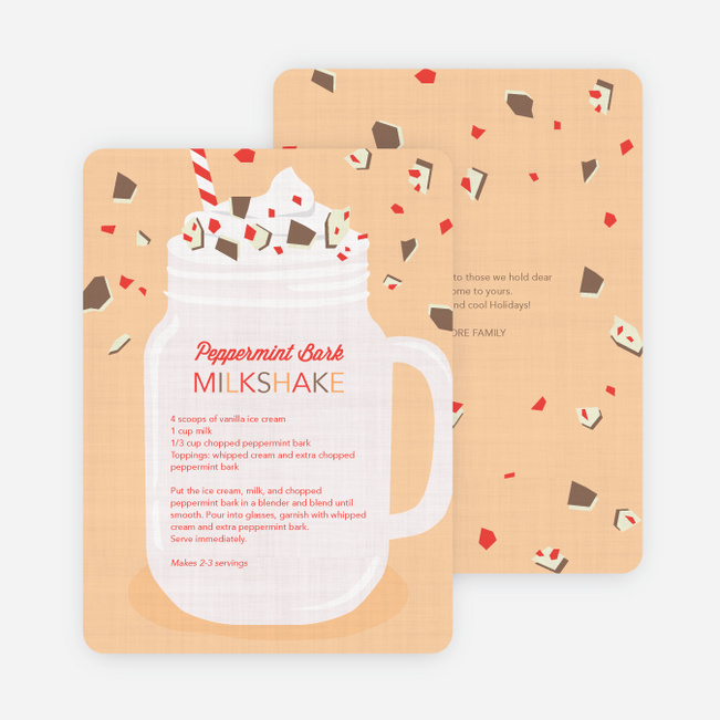peppermint milkshake recipe holiday cards paper culture
