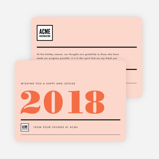 Big Year Corporate New Year Cards - Red