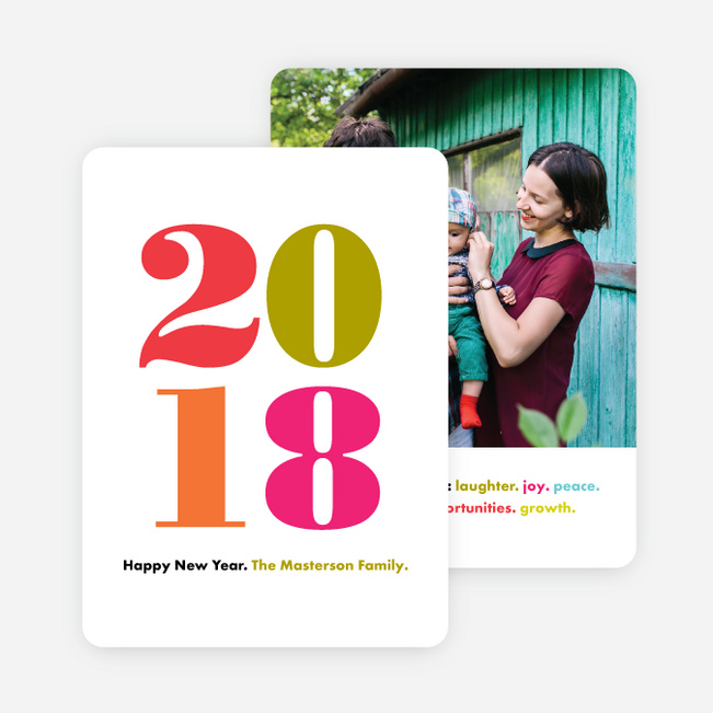 Bright Type New Year Cards - Red