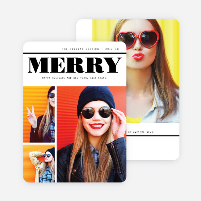Newsworthy Photo Holiday Cards - Black