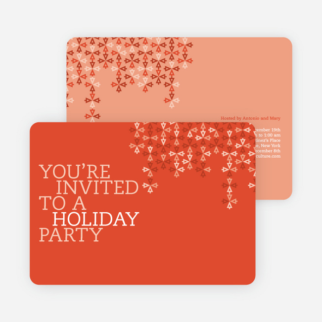Modern Pattern Holiday Party Invitations - Apricot