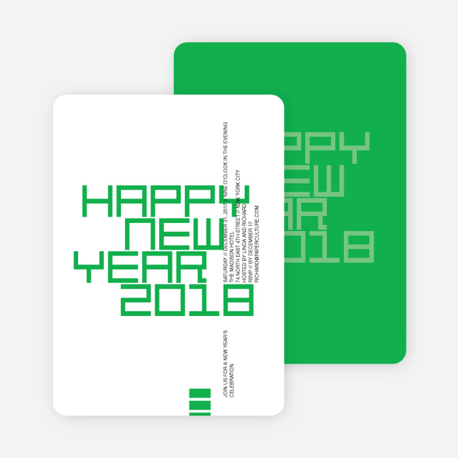 Modern and Bold New Year’s Party Invitations - Kelly Green