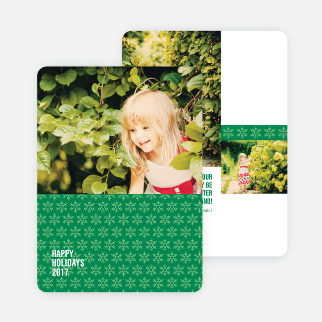 Snowflake Pattern Holiday Cards - Green