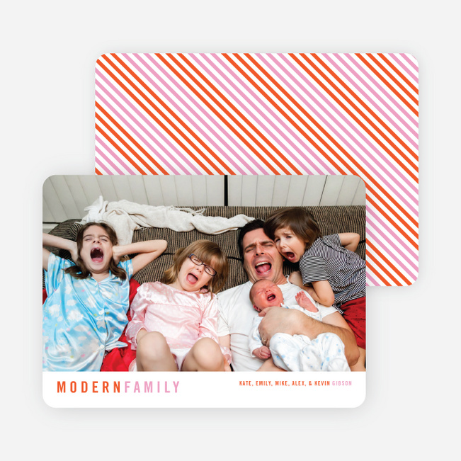 Diagonal Stripes Holiday Cards - Orange