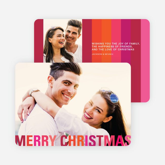 Modern Christmas Cards: Stripes - Red