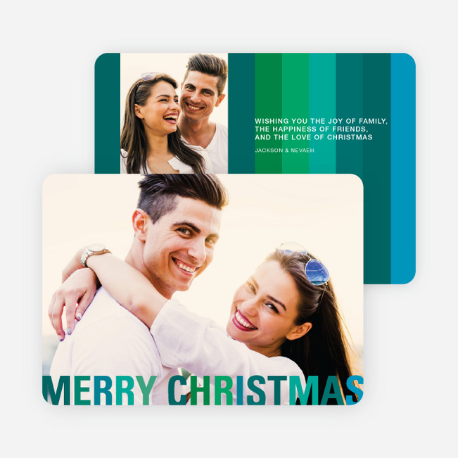 Modern Christmas Cards: Stripes - Green